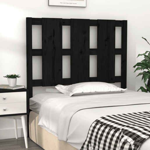 Cabeceira - Cabeceira de cama 95,5x4x100 cm pinho maciço preto