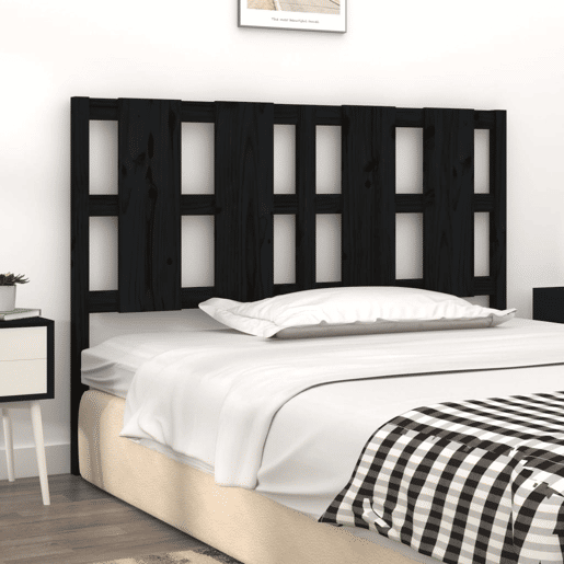 Cabeceira - Cabeceira de cama 125,5x4x100 cm pinho maciço preto
