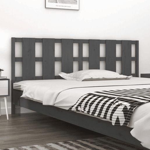 Cabeceira - Cabeceira de cama 125,5x4x100 cm pinho maciço cinzento