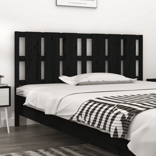 Cabeceira - Cabeceira de cama 165,5x4x100 cm pinho maciço preto