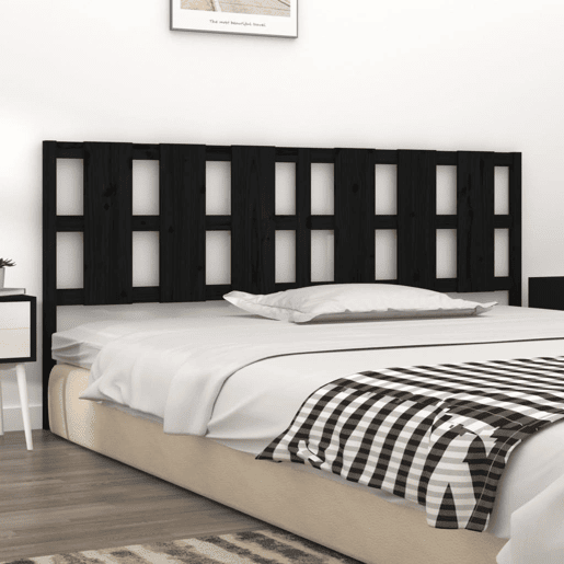 Cabeceira - Cabeceira de cama 205,5x4x100 cm pinho maciço preto