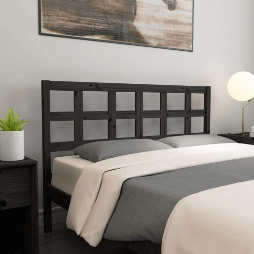 Cabeceira - Cabeceira de cama 145,5x4x100 cm pinho maciço preto