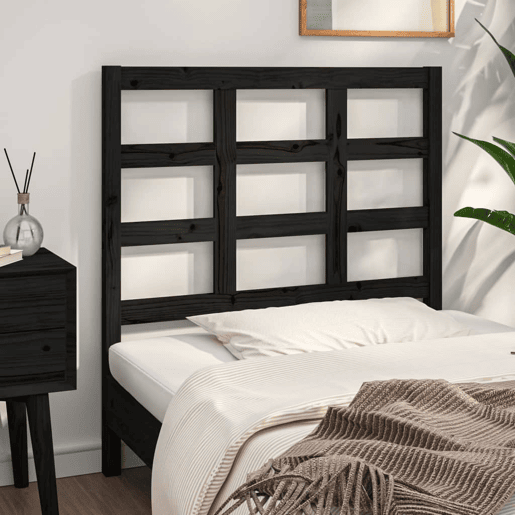 Cabeceira - Cabeceira de cama 95,5x4x100 cm pinho maciço preto