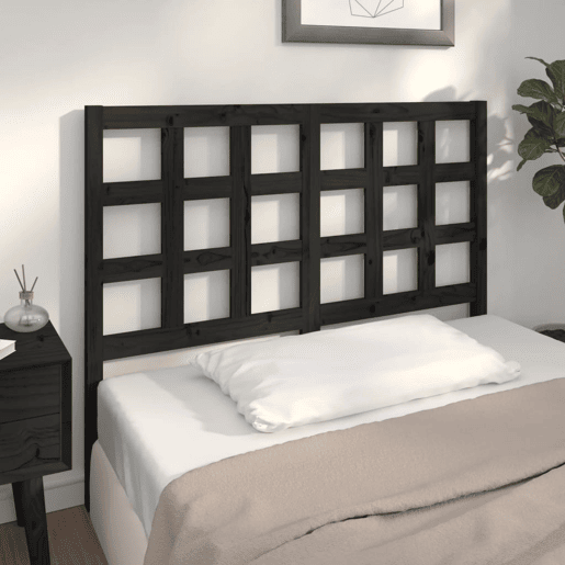 Cabeceira - Cabeceira de cama 125,5x4x100 cm pinho maciço preto