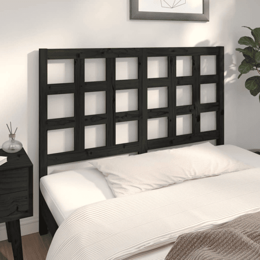 Cabeceira - Cabeceira de cama 125,5x4x100 cm pinho maciço preto