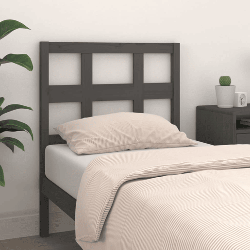 Cabeceira - Cabeceira de cama 95,5x4x100 cm pinho maciço cinzento