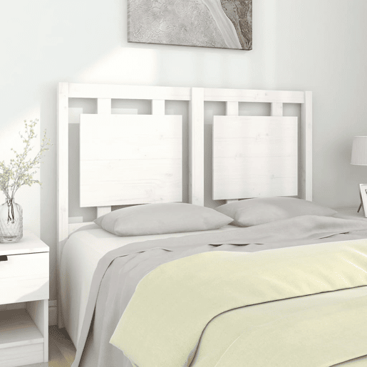 Cabeceira - Cabeceira de cama 125,5x4x100 cm madeira de pinho maciça branco