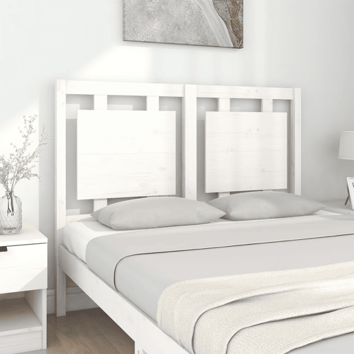 Cabeceira - Cabeceira de cama 125,5x4x100 cm madeira de pinho maciça branco