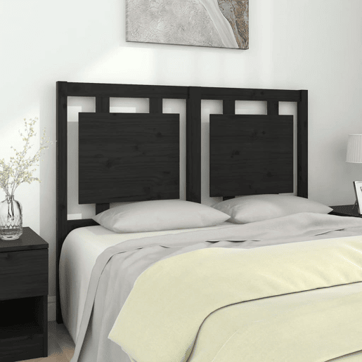 Cabeceira - Cabeceira de cama 125,5x4x100 cm pinho maciço preto