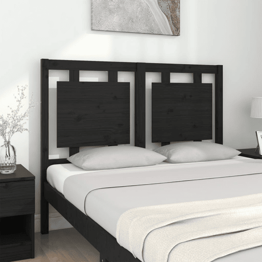 Cabeceira - Cabeceira de cama 125,5x4x100 cm pinho maciço preto