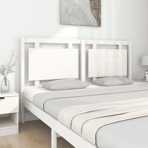 Cabeceira - Cabeceira de cama 165,5x4x100 cm madeira de pinho maciça branco