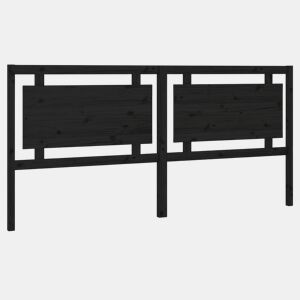 Cabeceira - Cabeceira de cama 205,5x4x100 cm pinho maciço preto