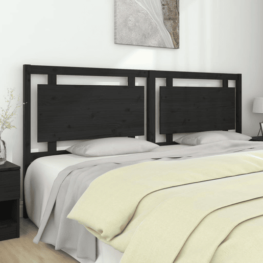 Cabeceira - Cabeceira de cama 205,5x4x100 cm pinho maciço preto