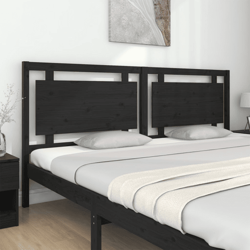 Cabeceira - Cabeceira de cama 205,5x4x100 cm pinho maciço preto
