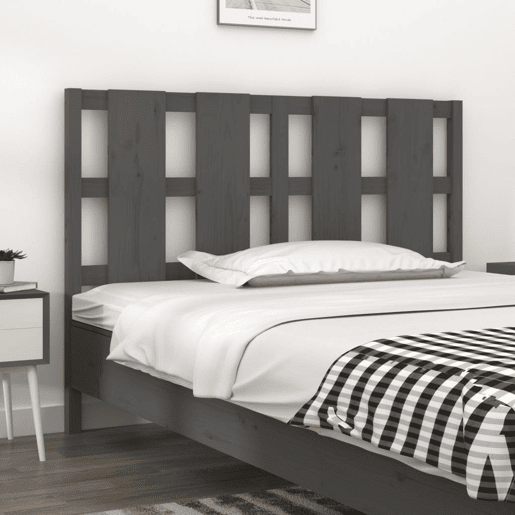 Cabeceira - Cabeceira de cama 125,5x4x100 cm pinho maciço cinzento
