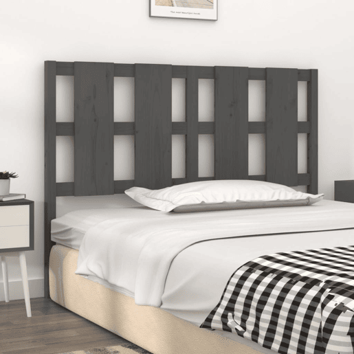Cabeceira - Cabeceira de cama 125,5x4x100 cm pinho maciço cinzento