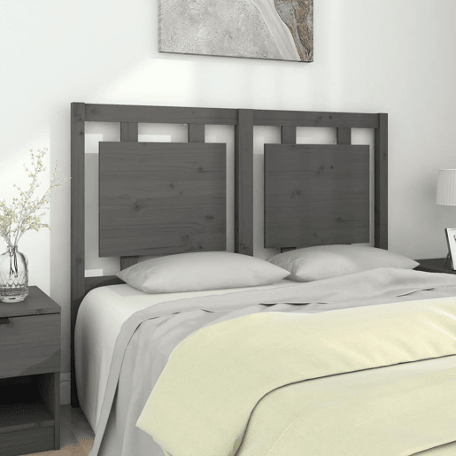 Cabeceira - Cabeceira de cama 125,5x4x100 cm pinho maciço cinzento