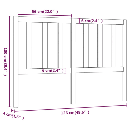 Cabeceira - Cabeceira de cama 126x4x100 cm pinho maciço castanho mel