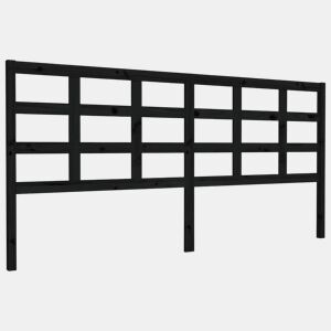 Cabeceira - Cabeceira de cama 205,5x4x100 cm pinho maciço preto