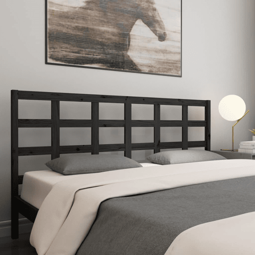 Cabeceira - Cabeceira de cama 205,5x4x100 cm pinho maciço preto