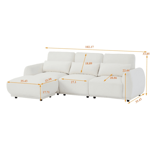 YHL Voyura 10 - Pelúcia Sofá Moderno Multi-pessoa com Espuma - Design convertível - Preto