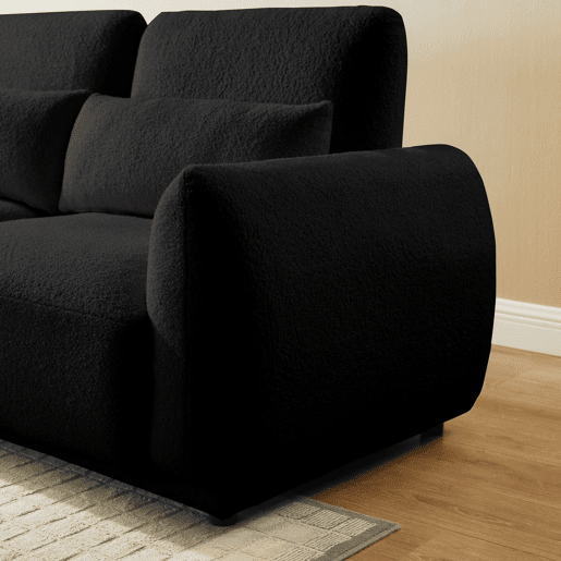 YHL Voyura 10 - Pelúcia Sofá Moderno Multi-pessoa com Espuma - Design convertível - Preto