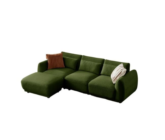 Yhl voyura 10 sofá moderno con cojines - diseño convertible - asiento curvo - verde oscuro