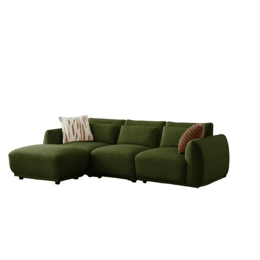YHL Voyura 10-DARKGREEN Sofá Poltrona multi-pessoa espuma travesseiros - Encosto estofado - Verde escuro