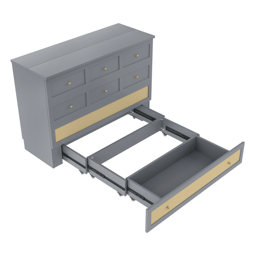 Cama rebatível 140x200 cm - móvel, gavetas na base, prateleira na cabeceira, USB e tomada, cama plataforma convertível, sem colchão - cinza