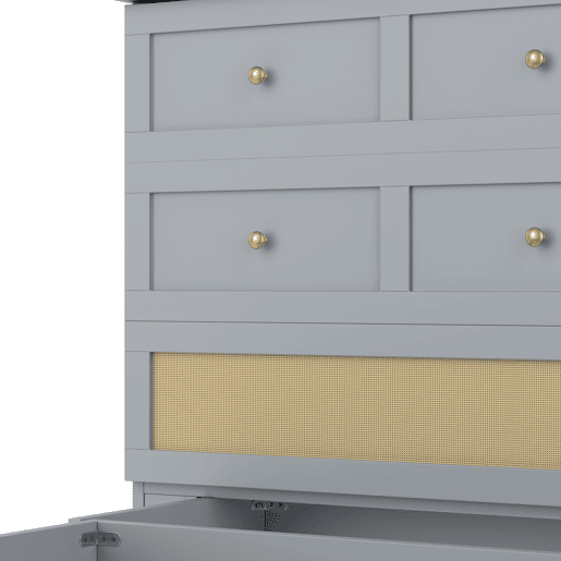 Cama rebatível 140x200 cm - móvel, gavetas na base, prateleira na cabeceira, USB e tomada, cama plataforma convertível, sem colchão - cinza