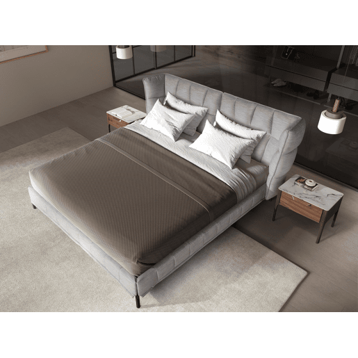 Cama em tecido cinzento-azulado claro modelo 7211 Angel Cerdá
