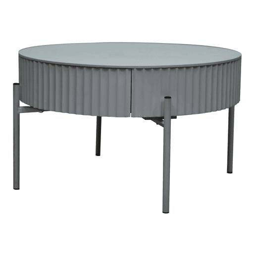 Mesa de centro Rill redonda com gaveta 36 x Ø60 cm Cinzento en.casa