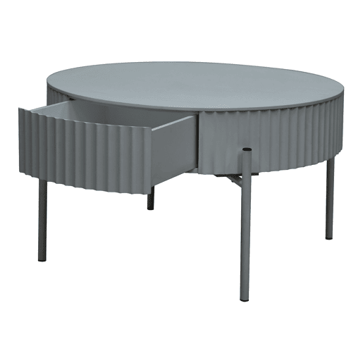 Mesa de centro Rill redonda com gaveta 36 x Ø60 cm Cinzento en.casa