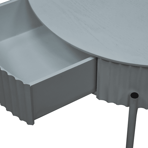 Mesa de centro Rill redonda com gaveta 36 x Ø60 cm Cinzento en.casa