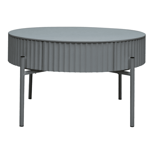 Mesa de centro Rill redonda com gaveta 36 x Ø60 cm Cinzento en.casa