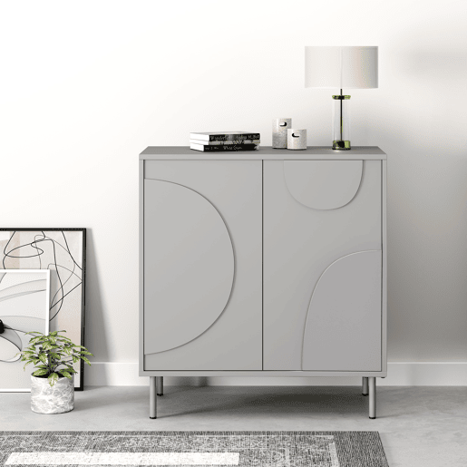 Aparador Holea com 2 portas MDF 75x70x34cm - Cinzento en.casa