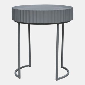 Mesa de apoio Rill redonda 46xØ40 cm Cinzento en.casa