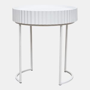 Mesa de apoio Rill redonda 46xØ40 cm Blanco en.casa