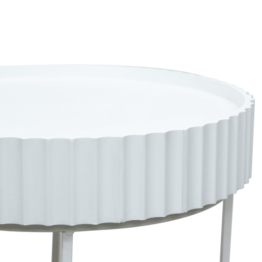 Mesa de apoio Rill redonda 46xØ40 cm Blanco en.casa