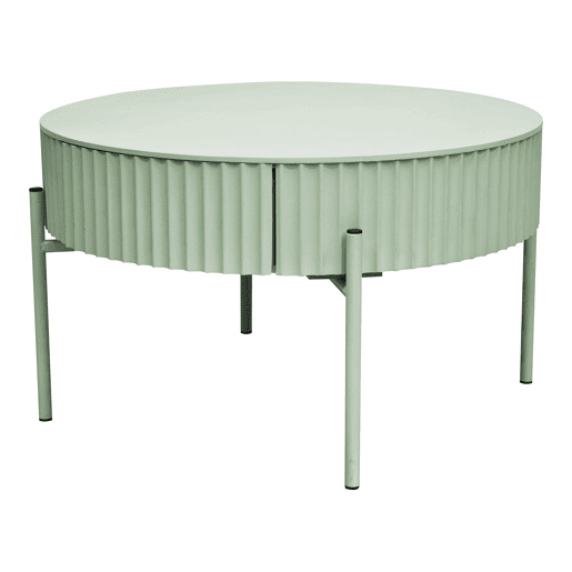 Mesa de centro Rill redonda com gaveta 36 x Ø60 cm Verde menta en.casa