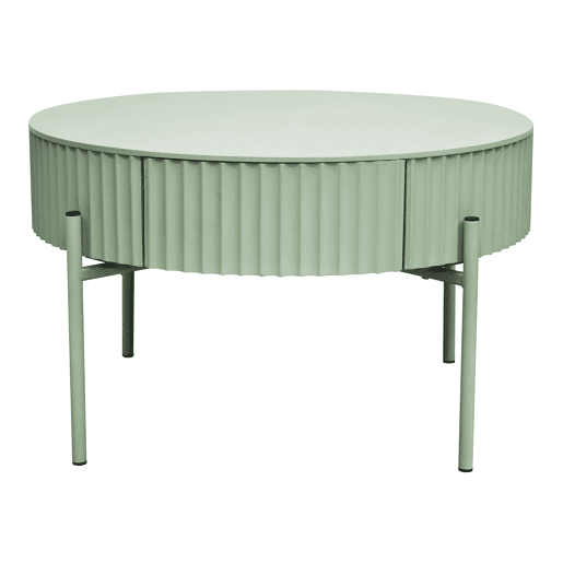 Mesa de centro Rill redonda com gaveta 36 x Ø60 cm Verde menta en.casa