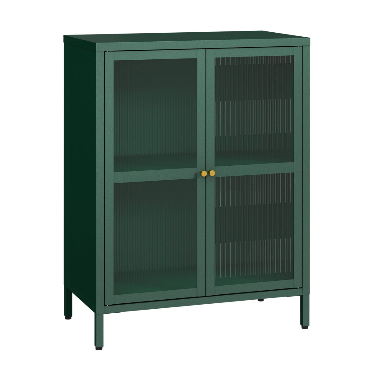 Aparador Säkylä con 2 puertas de vidrio [en.casa] 64 Verde