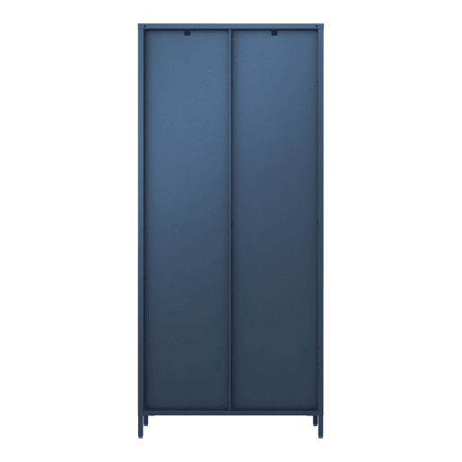 Vitrina Säkylä 2 portas aço 180x80x35 cm Azul marinho en.casa