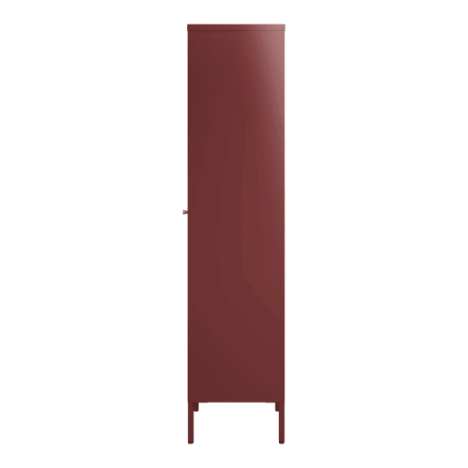 Vitrina Säkylä 1 porta aço 150x50x35 cm Vermelho bordeaux en.casa
