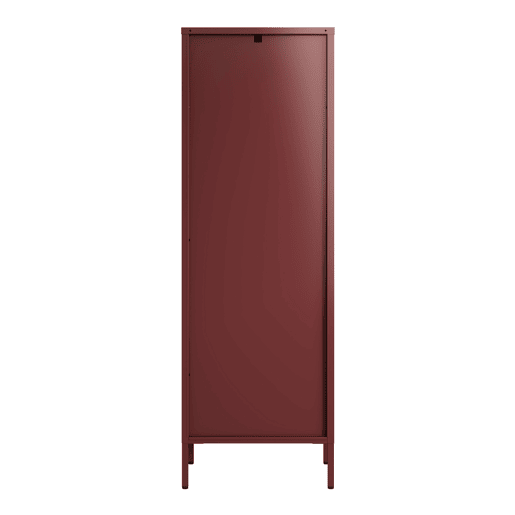 Vitrina Säkylä 1 porta aço 150x50x35 cm Vermelho bordeaux en.casa