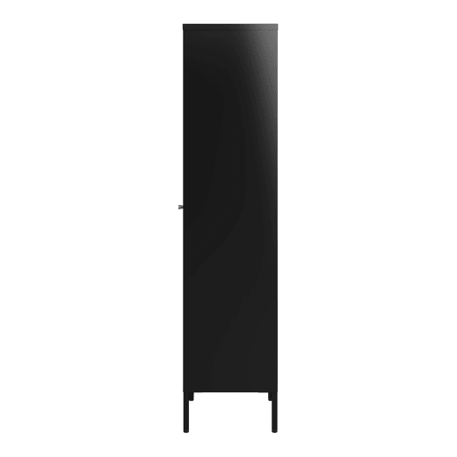 Vitrina Säkylä 1 porta aço 150x50x35 cm Preto en.casa