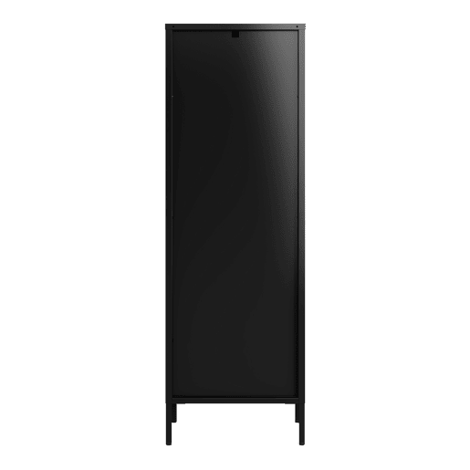 Vitrina Säkylä 1 porta aço 150x50x35 cm Preto en.casa