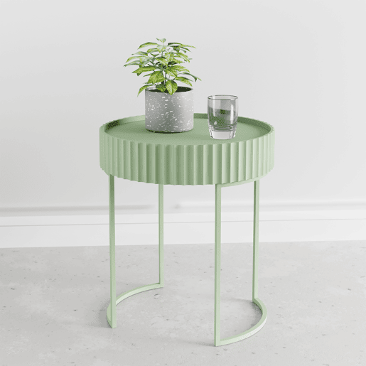Mesa de apoio Rill redonda 46xØ40 cm Verde menta en.casa