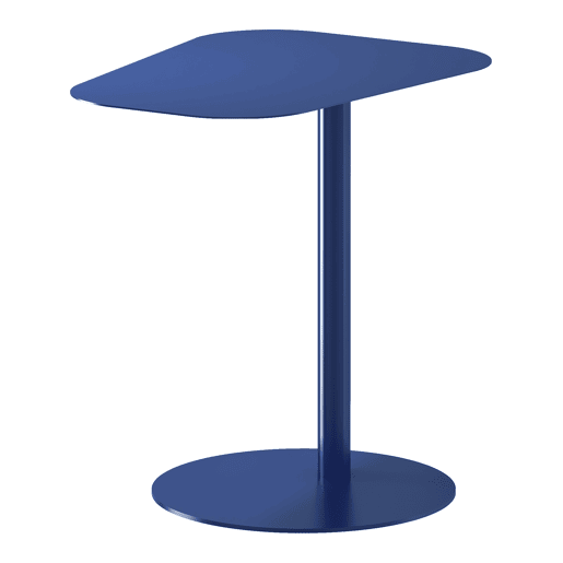 Mesa de apoio Nastätten trapezoidal interiorexterior em metal 50 x 50 x 38 cm - Azul escuro en.casa