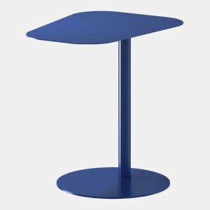 Mesa de apoio Nastätten trapezoidal interiorexterior em metal 50 x 50 x 38 cm - Azul escuro en.casa